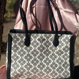 Kate Spade Black and White Clover Tote